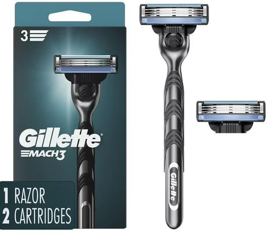 Gillette Mach3 Men’s Razor Blades, Handle & 2 Blade Refills