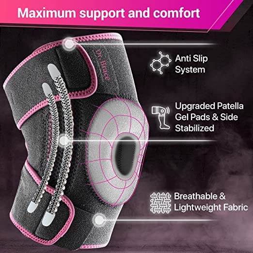 DR. BRACE ELITE Knee Brace with Side Stabilizers & Patella Gel Pads for Maximum Knee Pain Support and fast recovery for men and women-Please Check How To Size Video