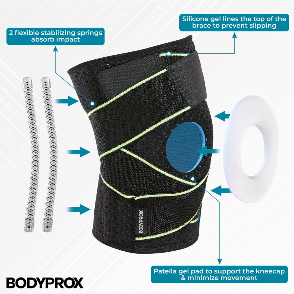 Bodyprox Knee Brace with Side Stabilizers & Patella Gel Pads for Knee Support