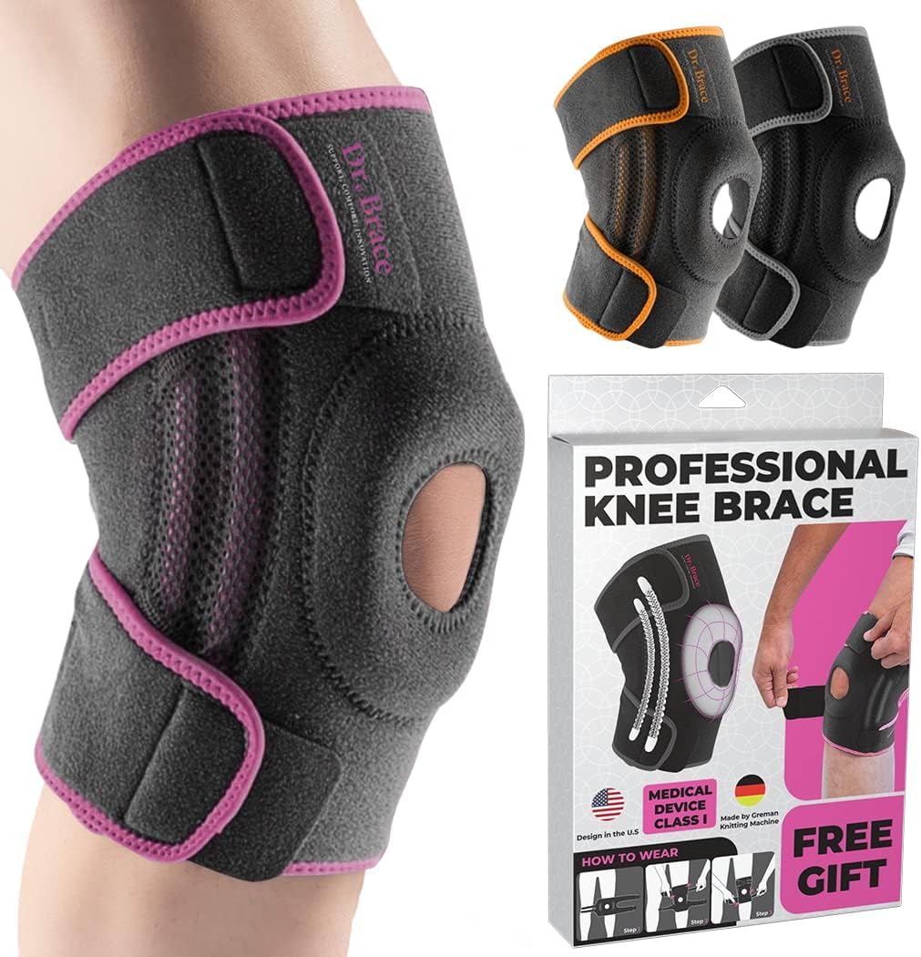 DR. BRACE ELITE Knee Brace with Side Stabilizers & Patella Gel Pads for Maximum Knee Pain Support and fast recovery for men and women-Please Check How To Size Video