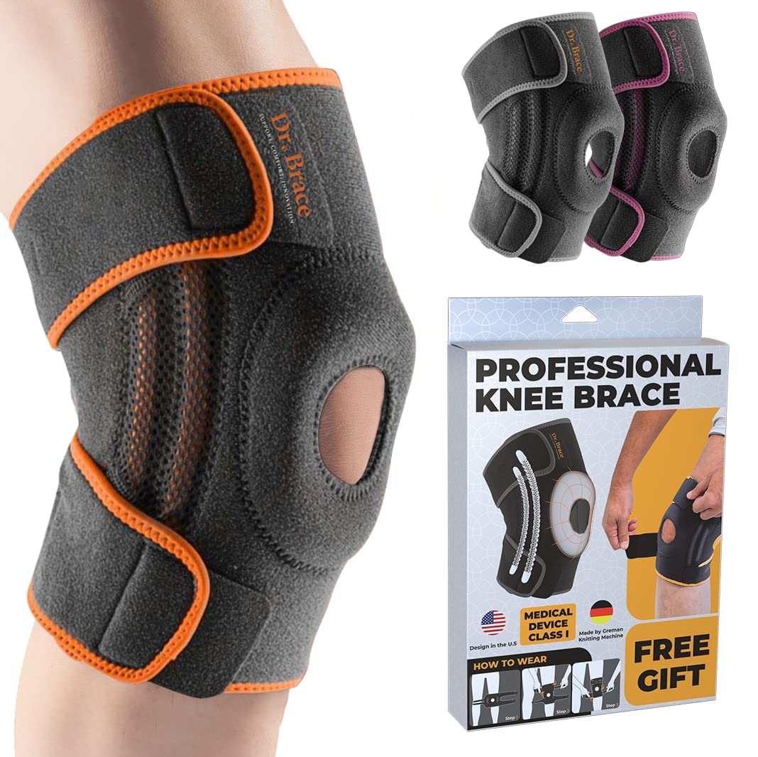 DR. BRACE ELITE Knee Brace with Side Stabilizers & Patella Gel Pads for Maximum Knee Pain Support and fast recovery for men and women-Please Check How To Size Video